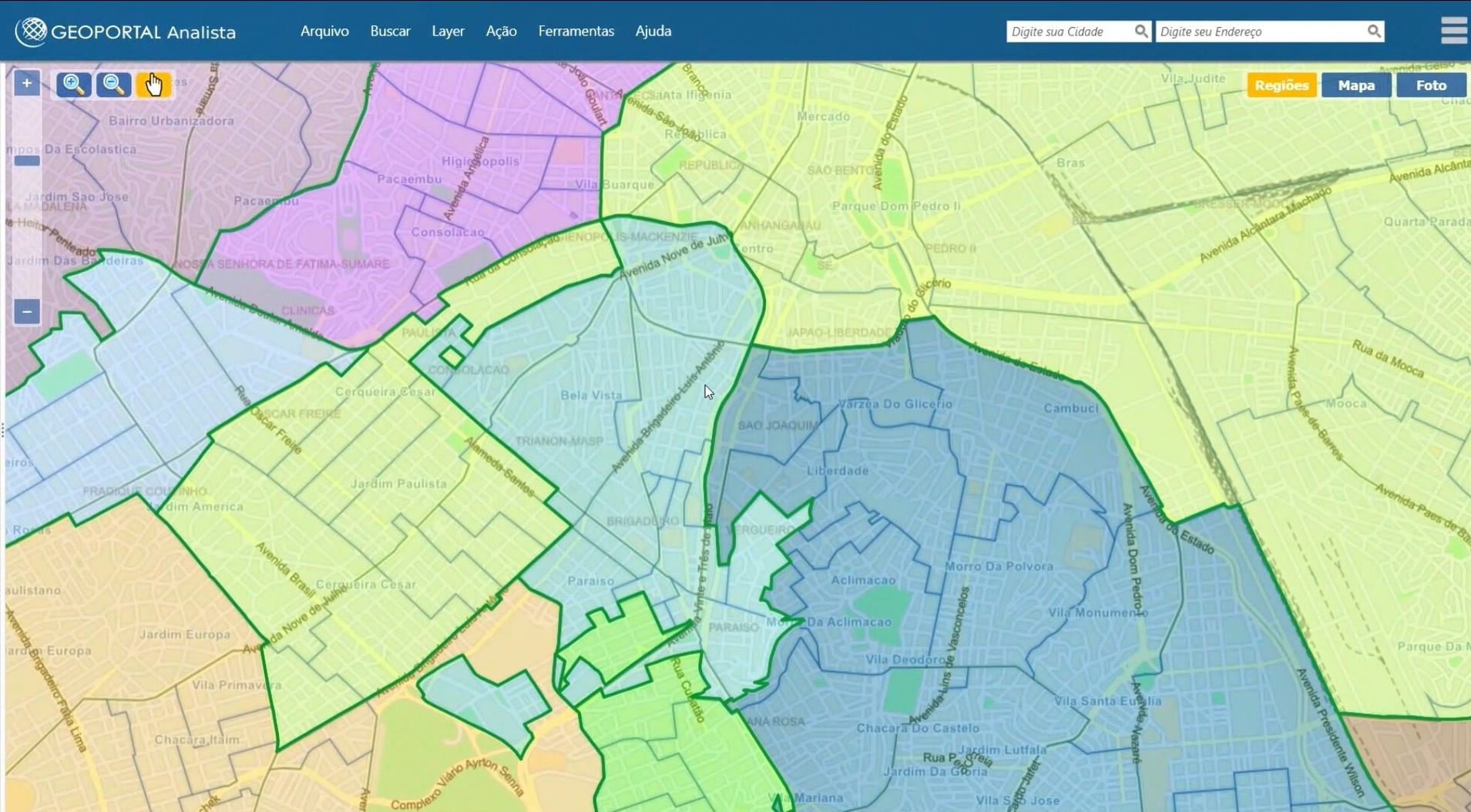 Operação monitorada em tempo real sobre mapas
